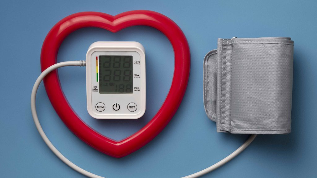 digital sphygmomanometer-for blood pressure with heart symbol