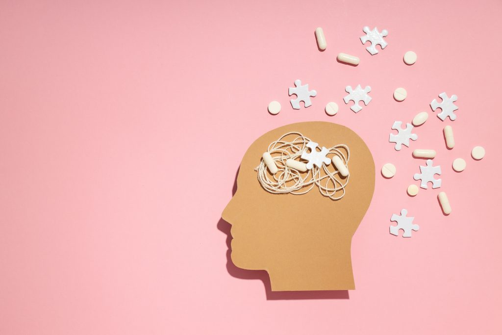 illustration of a human head depicting adhd